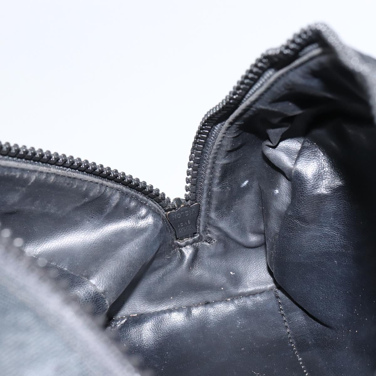 CHANEL Sports Clutch Bag Nylon Beige Black CC Auth BA8257