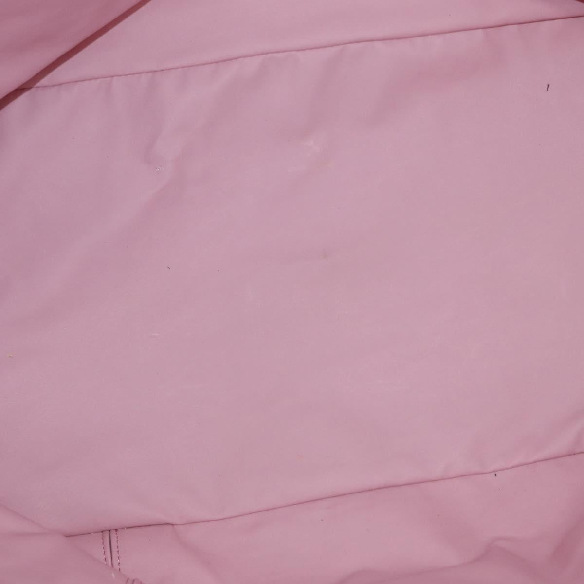 CHANEL High Summer Tote Bag Canvas Leather Pink Silver CC Auth BA8259