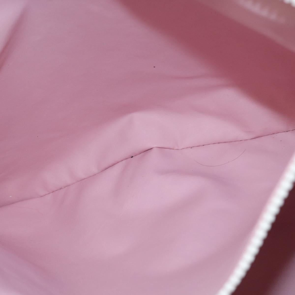 CHANEL High Summer Tote Bag Canvas Leather Pink Silver CC Auth BA8259