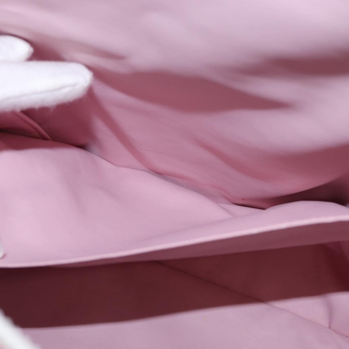 CHANEL High Summer Tote Bag Canvas Leather Pink Silver CC Auth BA8259