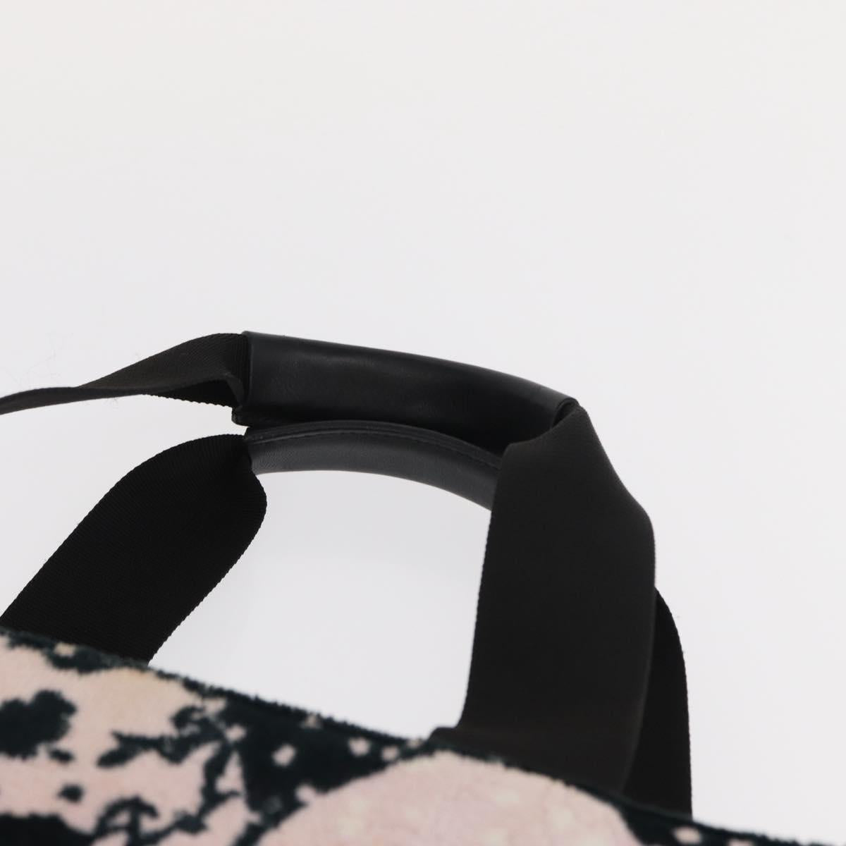 CHANEL High Summer Tote Bag Canvas Leather Pink Silver CC Auth BA8259