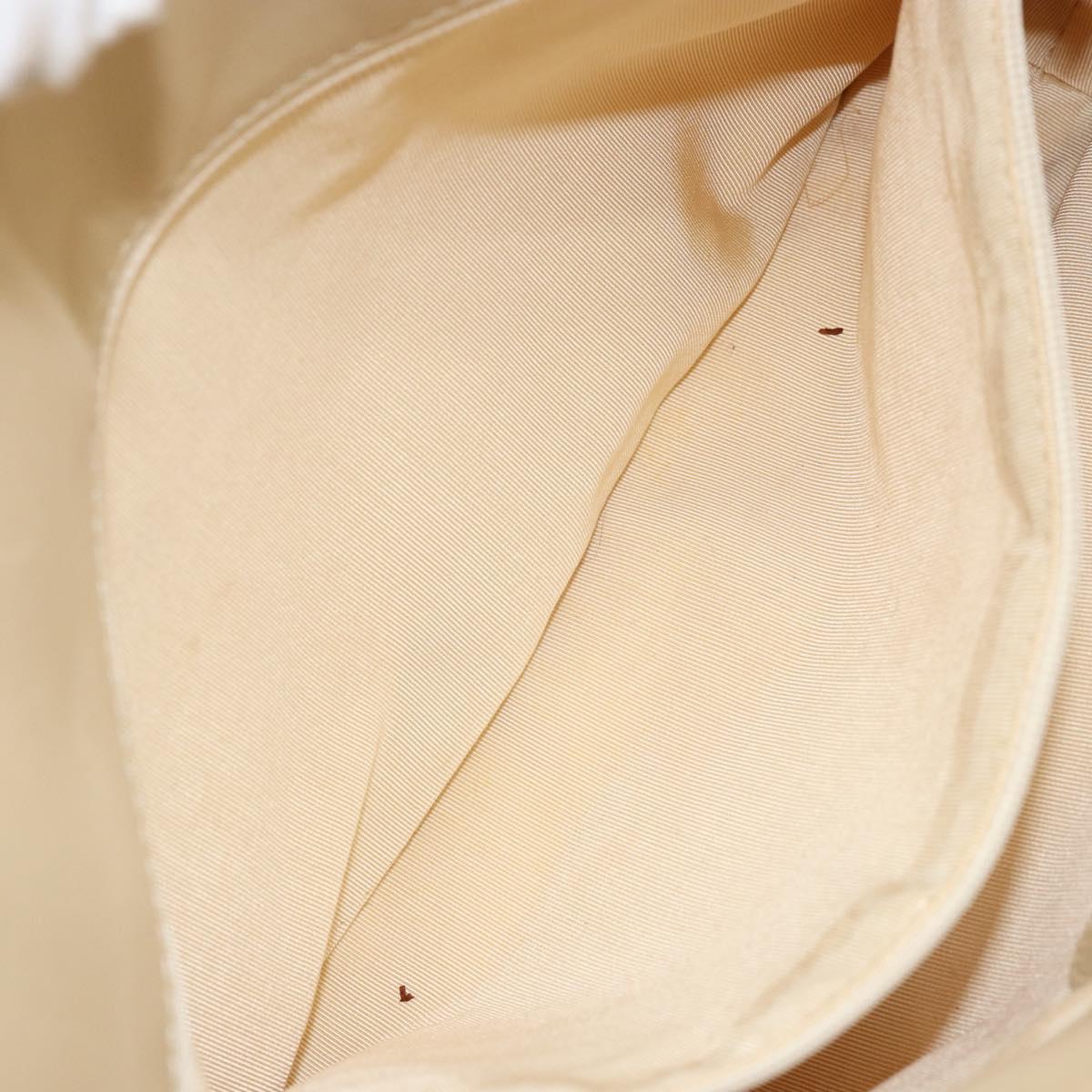 CHANEL Tote Bag Lamb Skin Beige Gold CC Auth BA8261