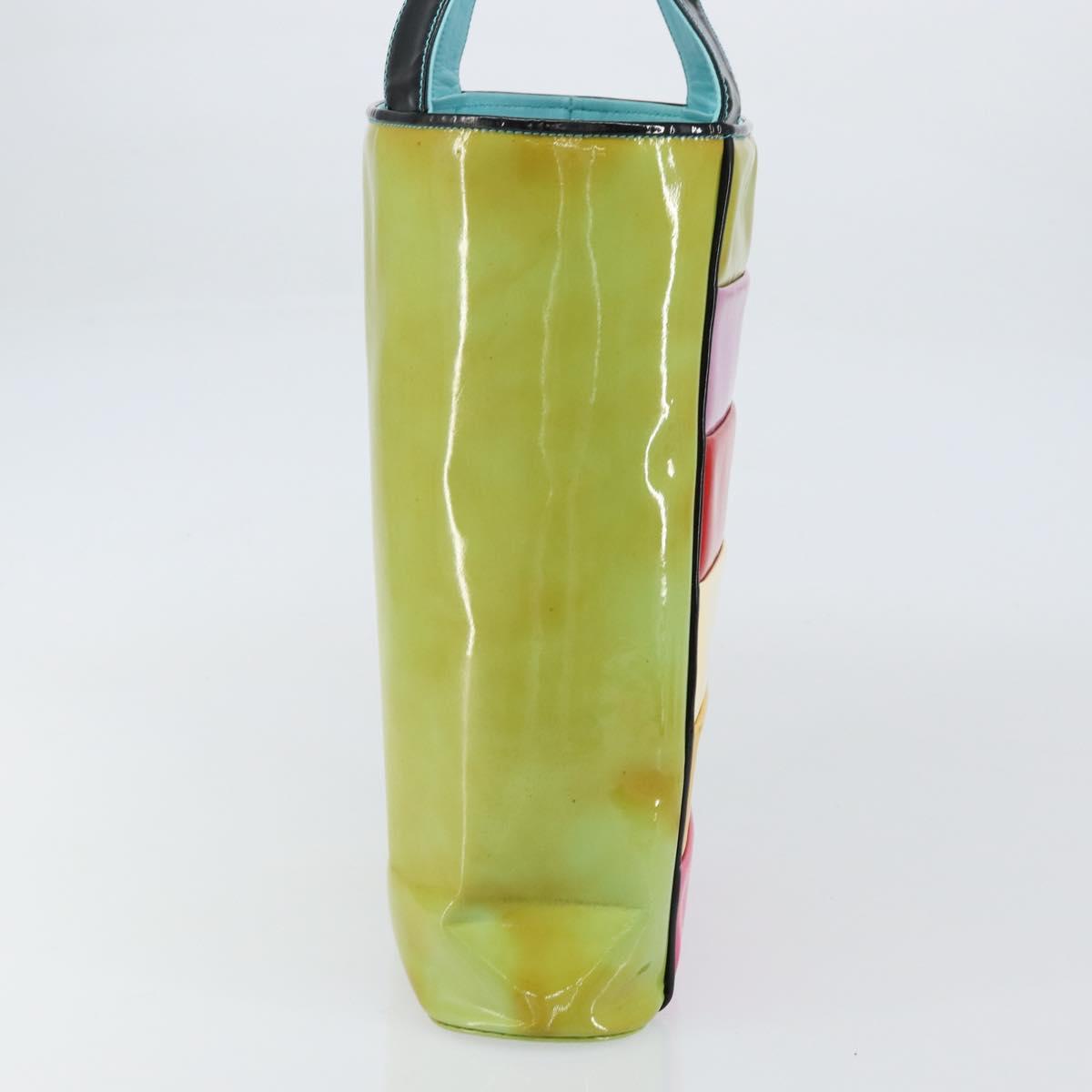 CHANEL Tote Bag Enamel Multicolor Gold CC Auth BA8262