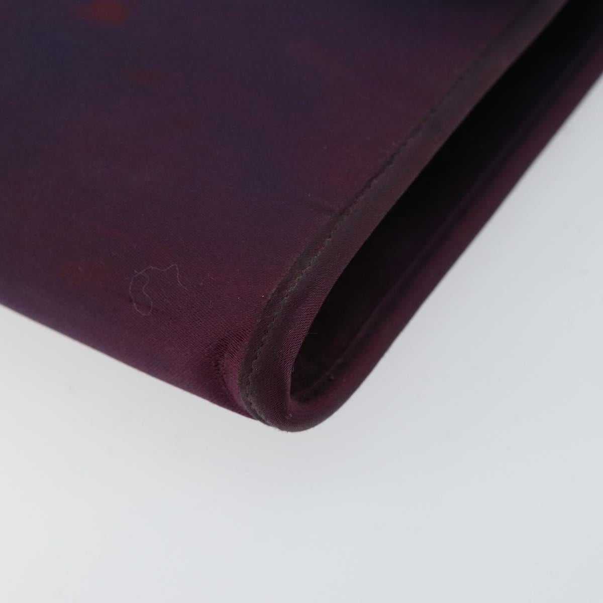 Christian Dior Saddle Chain Shoulder Bag Nylon Purple Gold Auth BA8264