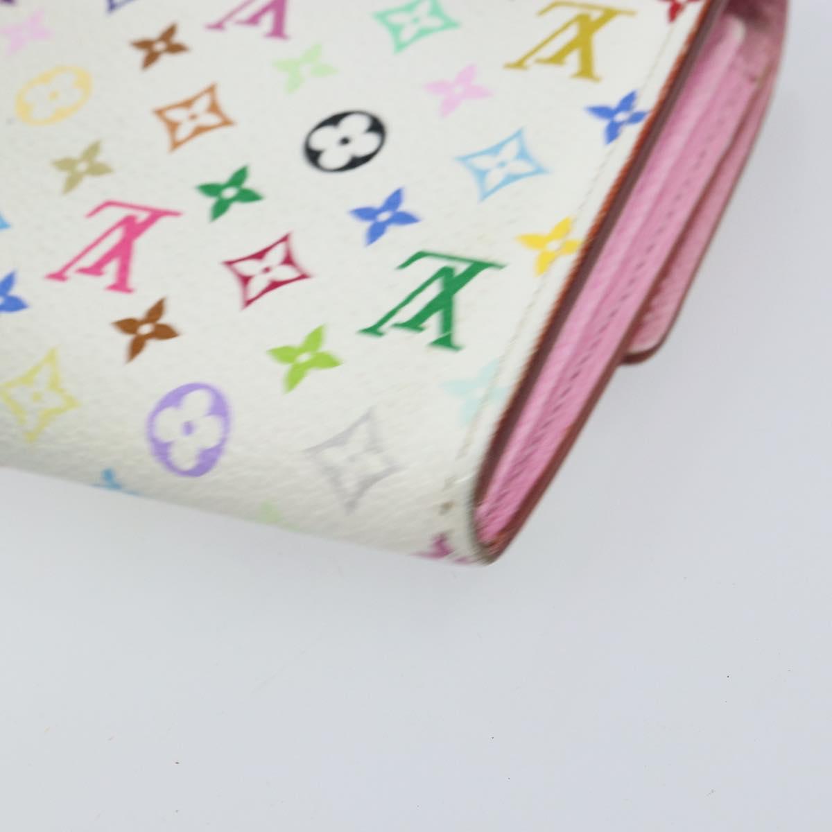 LOUIS VUITTON Multicolor Portefeuille Sarah Long Wallet White M93532 Auth BA8265