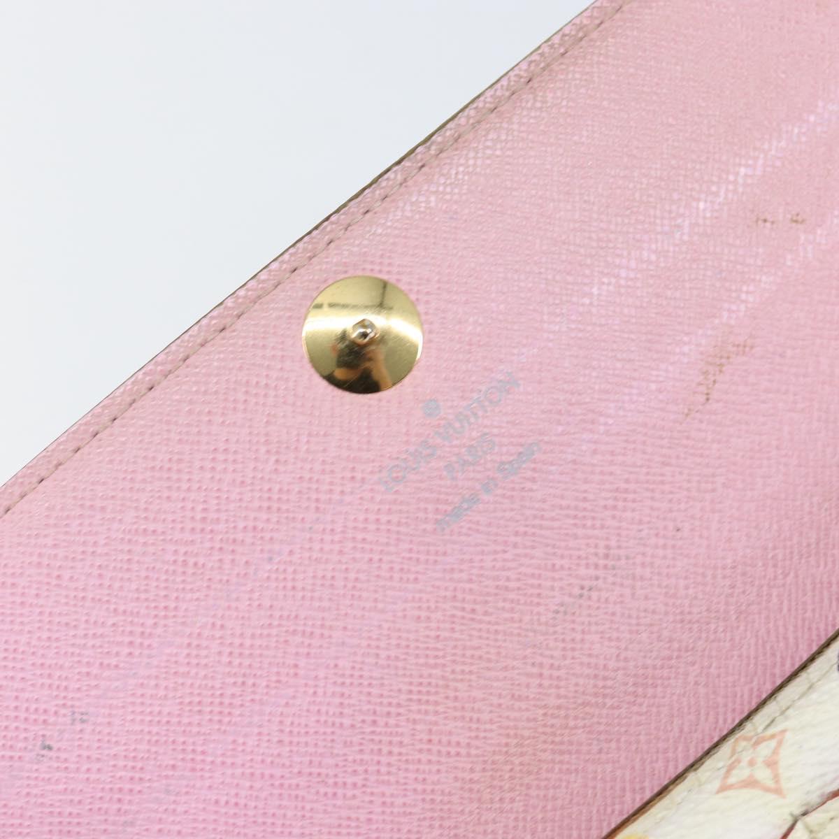 LOUIS VUITTON Multicolor Portefeuille Sarah Long Wallet White M93532 Auth BA8265