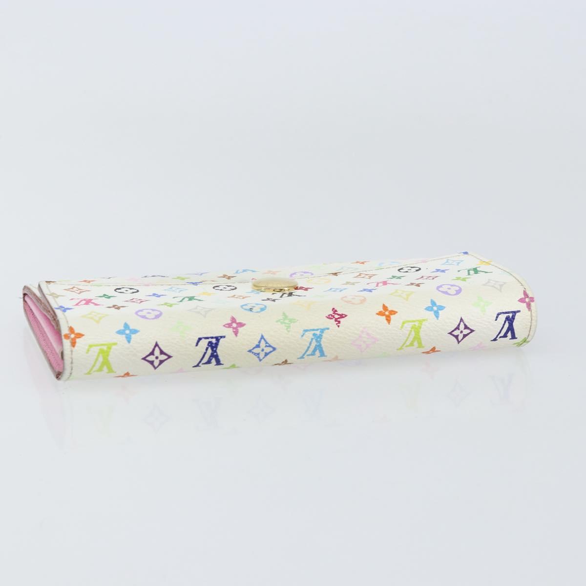 LOUIS VUITTON Multicolor Portefeuille Sarah Long Wallet White M93532 Auth BA8265