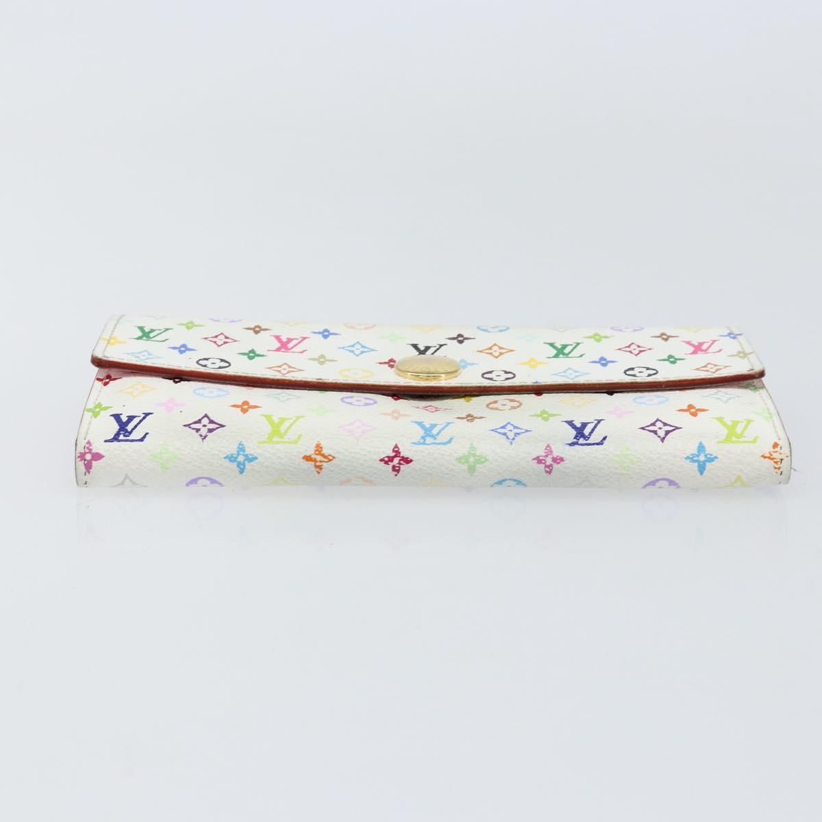 LOUIS VUITTON Multicolor Portefeuille Sarah Long Wallet White M93532 Auth BA8265