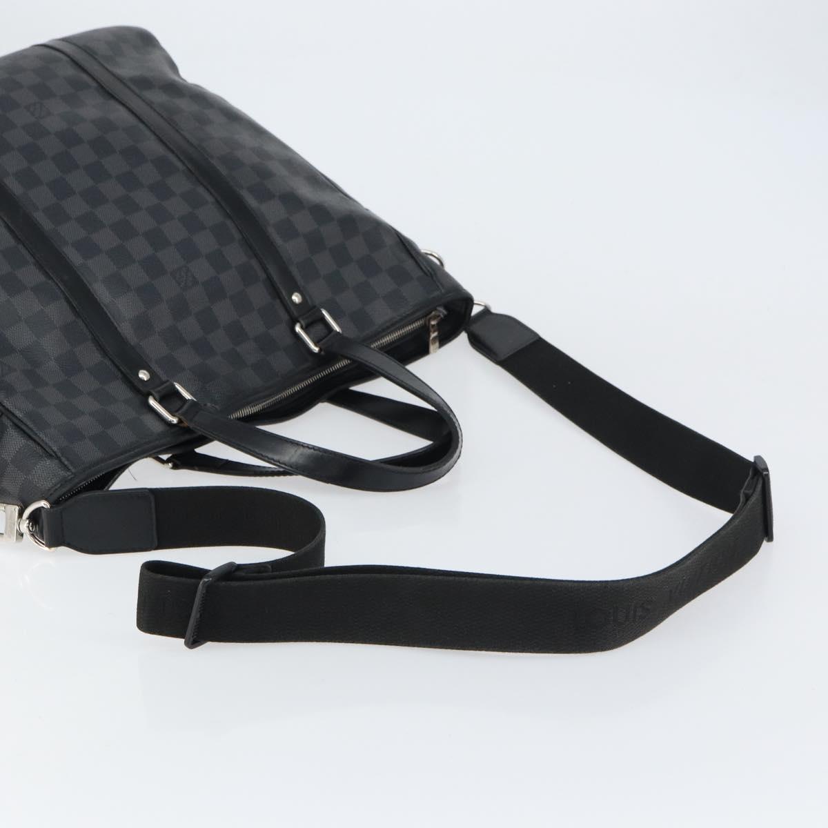 LOUIS VUITTON Damier Graphite Tadao Shoulder Bag 2way N51192 LV Auth BA8269