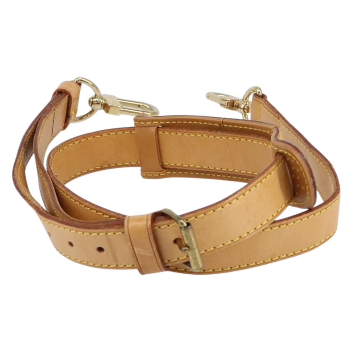 LOUIS VUITTON Nume leather Strap Leather 40.2""-47.2"" Beige LV Auth BA8270