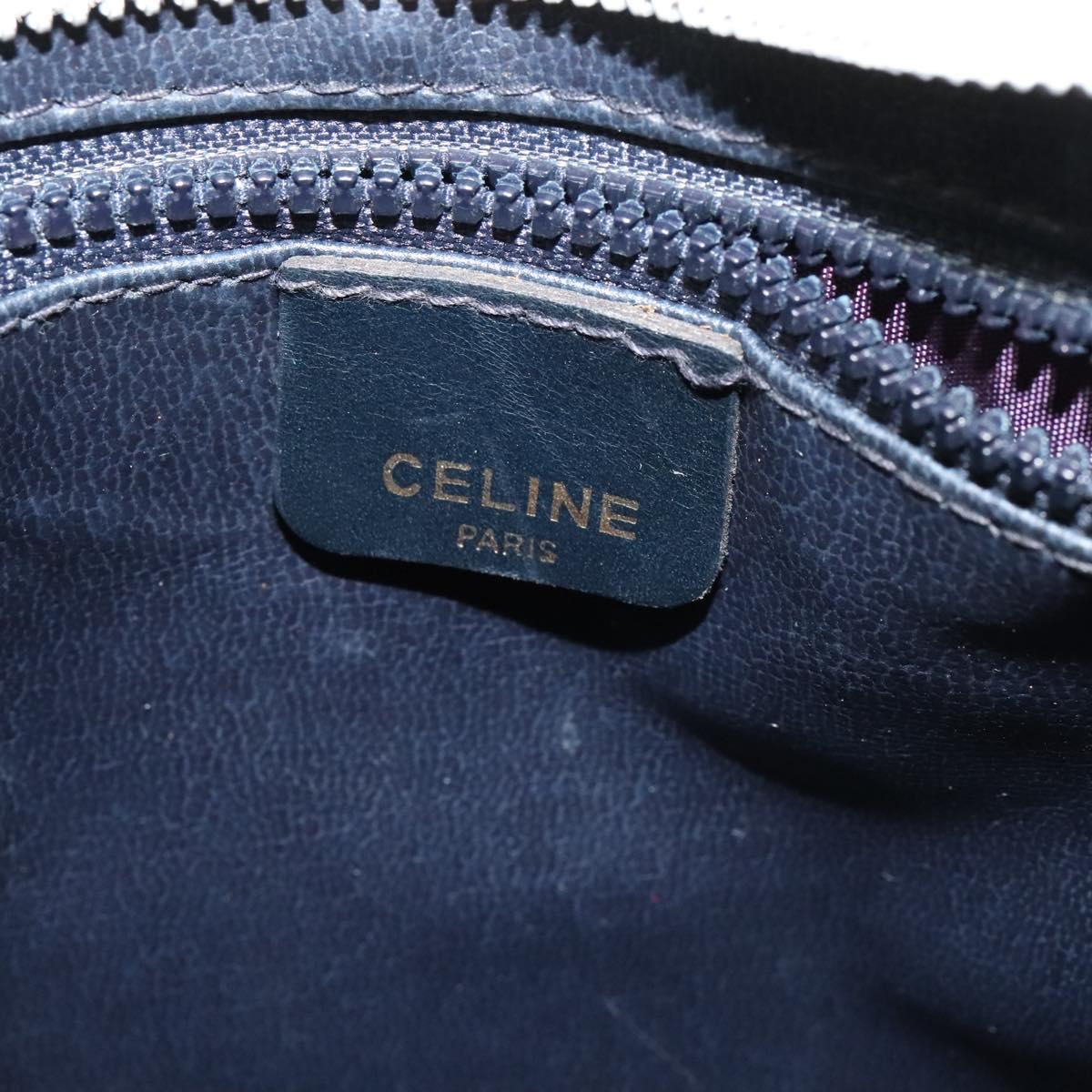 CELINE Shoulder Bag Leather White Auth BA829