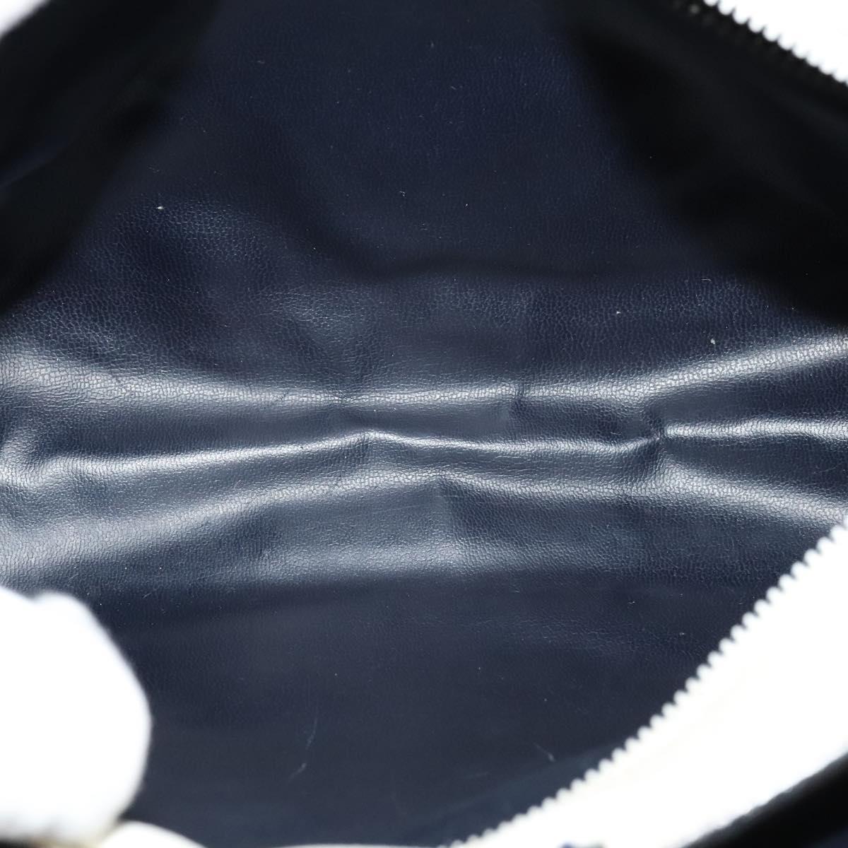 CELINE Shoulder Bag Leather White Auth BA829