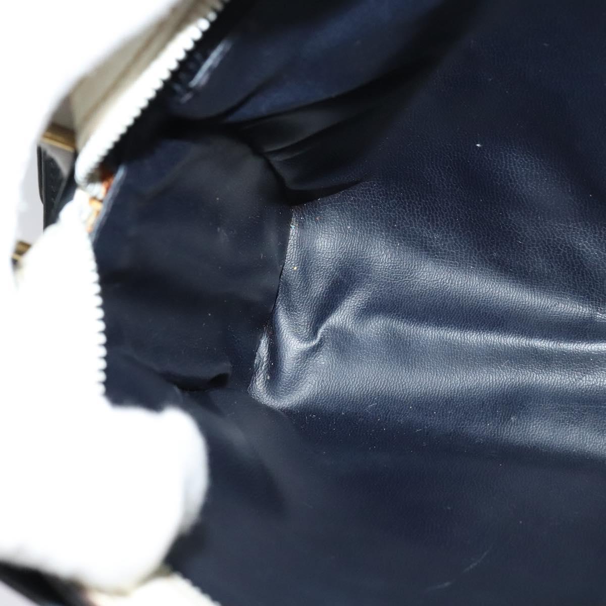 CELINE Shoulder Bag Leather White Auth BA829