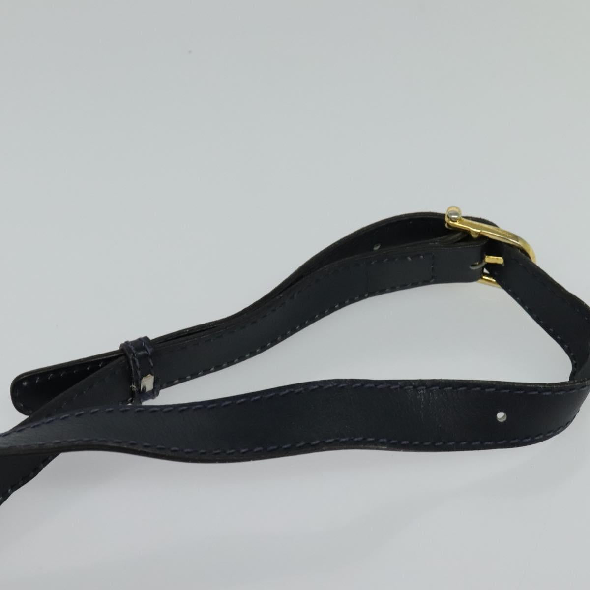 CELINE Shoulder Bag Leather White Auth BA829