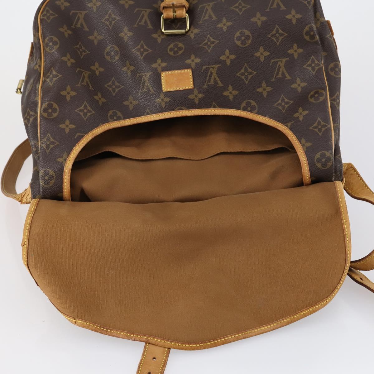 LOUIS VUITTON Monogram Saumur 35 Shoulder Bag M42254 LV Auth BA8314