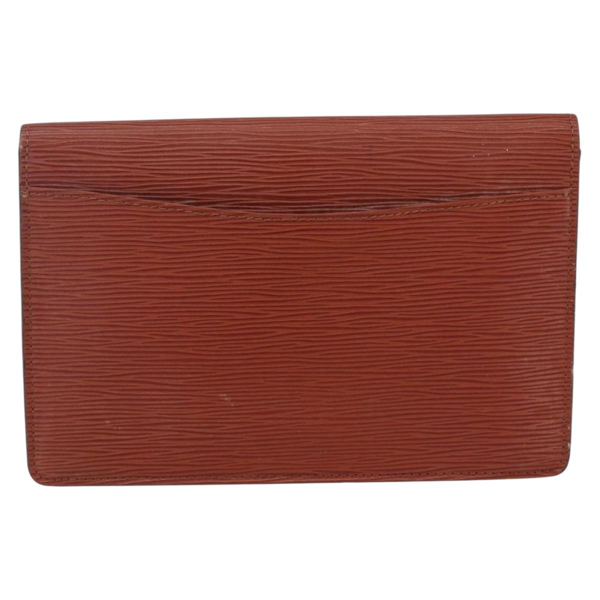 LOUIS VUITTON Epi Montaigne 23 Clutch Bag Brown M52663 LV Auth BA8329
