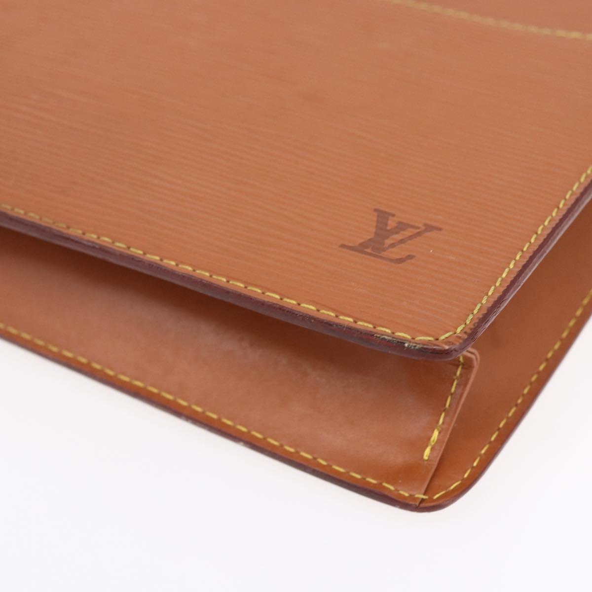 LOUIS VUITTON Epi Pochette Homme Bag Brown Zipangu Gold M52528 LV Auth BA8330