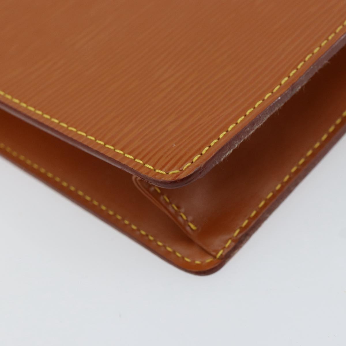 LOUIS VUITTON Epi Pochette Homme Bag Brown Zipangu Gold M52528 LV Auth BA8331