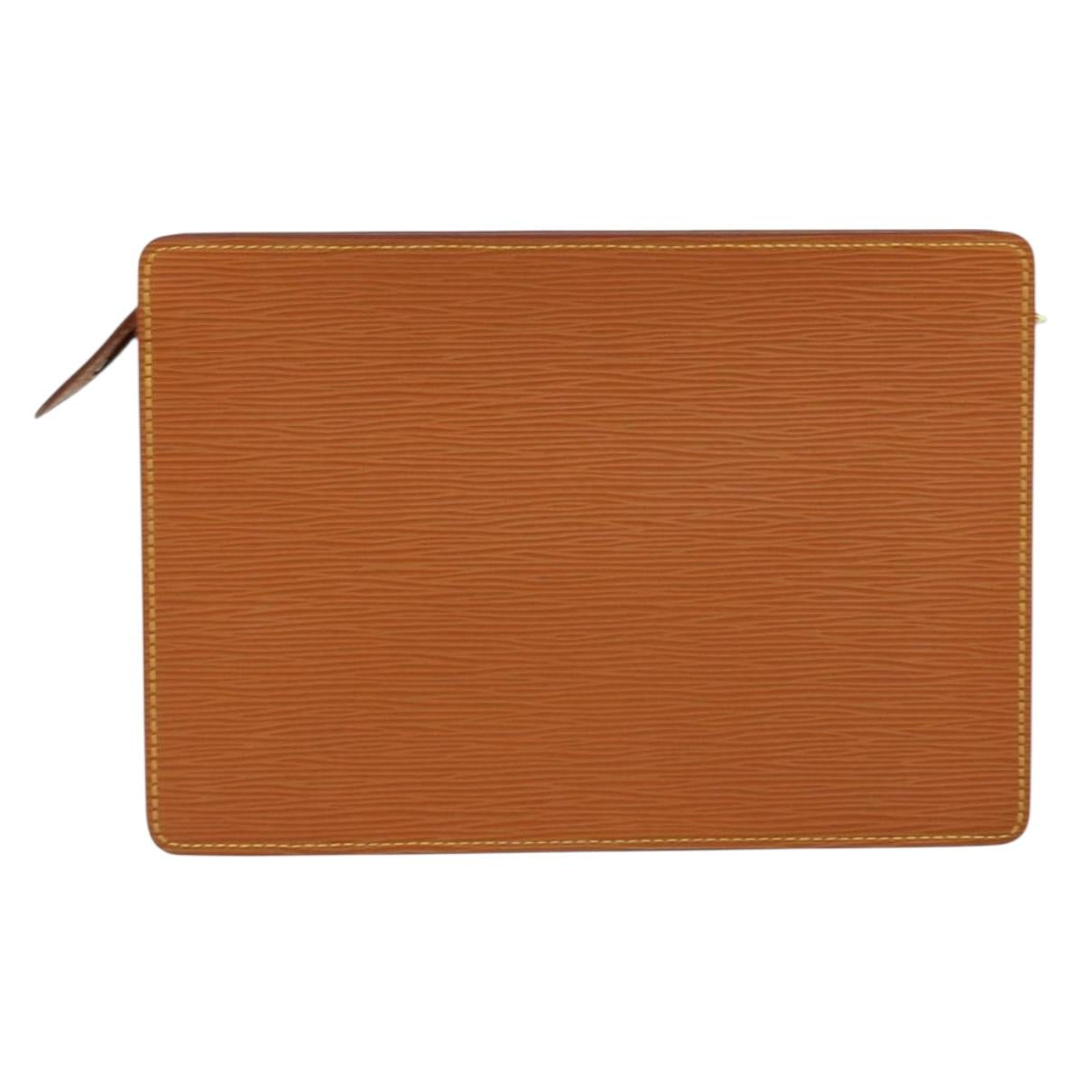 LOUIS VUITTON Epi Pochette Homme Bag Brown Zipangu Gold M52528 LV Auth BA8331