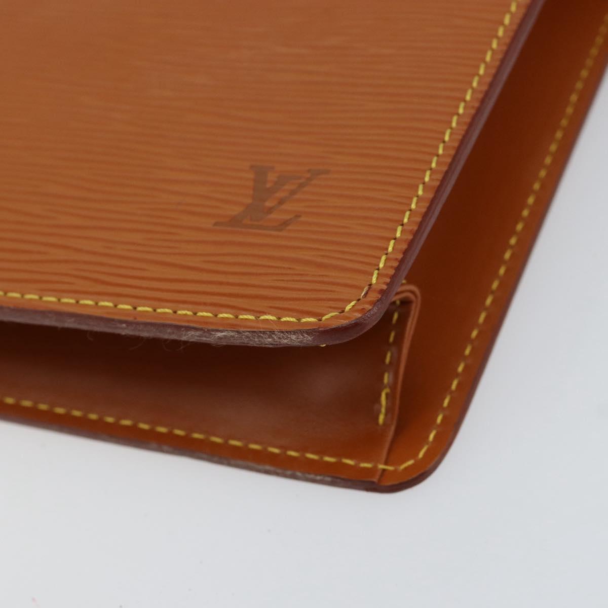 LOUIS VUITTON Epi Pochette Homme Bag Brown Zipangu Gold M52528 LV Auth BA8331