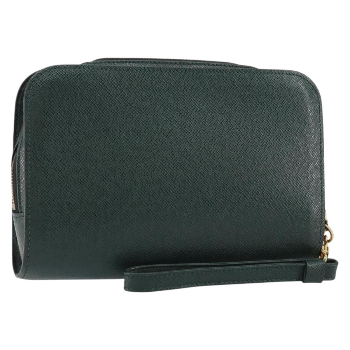 LOUIS VUITTON Taiga Baikal Clutch Bag Epicea M30184 LV Auth BA8336