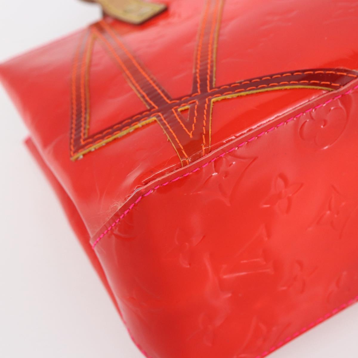 LOUIS VUITTON Monogram Vernis Fluo Reade PM Bag Pink Orange M91903 Auth BA8337