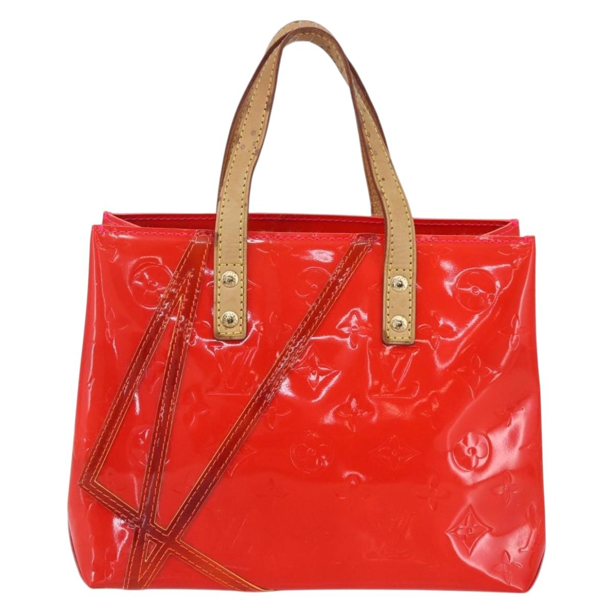 LOUIS VUITTON Monogram Vernis Fluo Reade PM Bag Pink Orange M91903 Auth BA8337