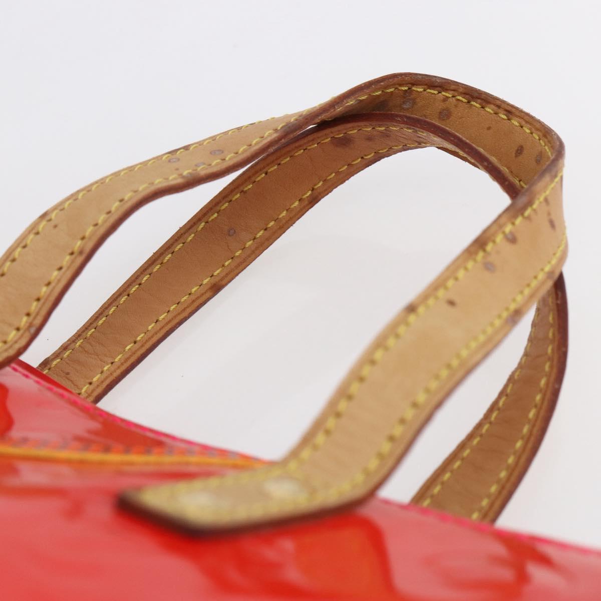 LOUIS VUITTON Monogram Vernis Fluo Reade PM Bag Pink Orange M91903 Auth BA8337