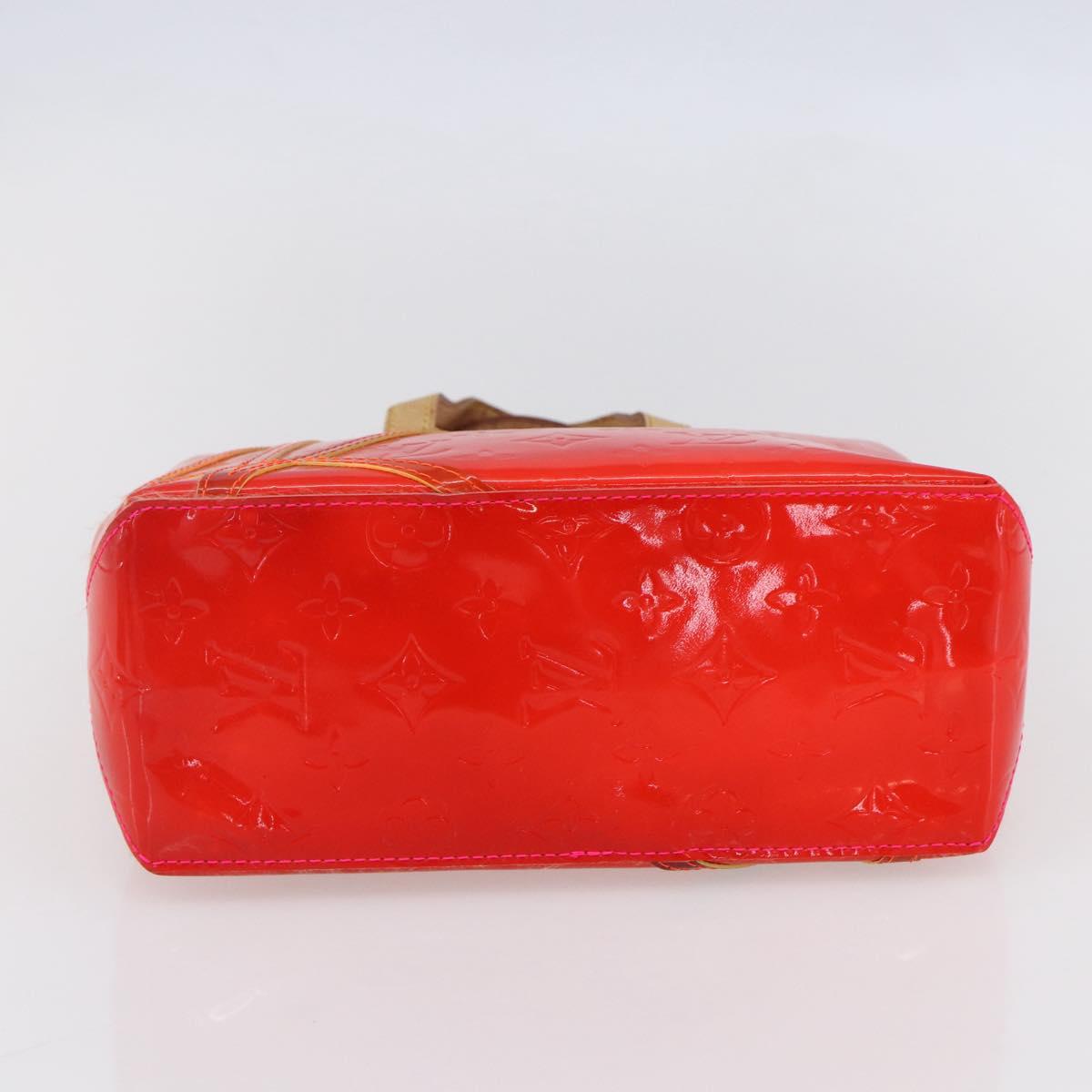 LOUIS VUITTON Monogram Vernis Fluo Reade PM Bag Pink Orange M91903 Auth BA8337