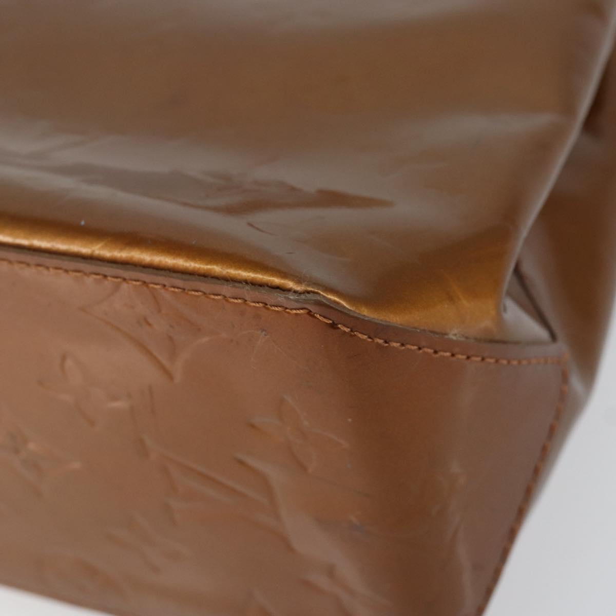 LOUIS VUITTON Monogram Vernis Reade PM Hand Bag Bronze M91146 LV Auth BA8338