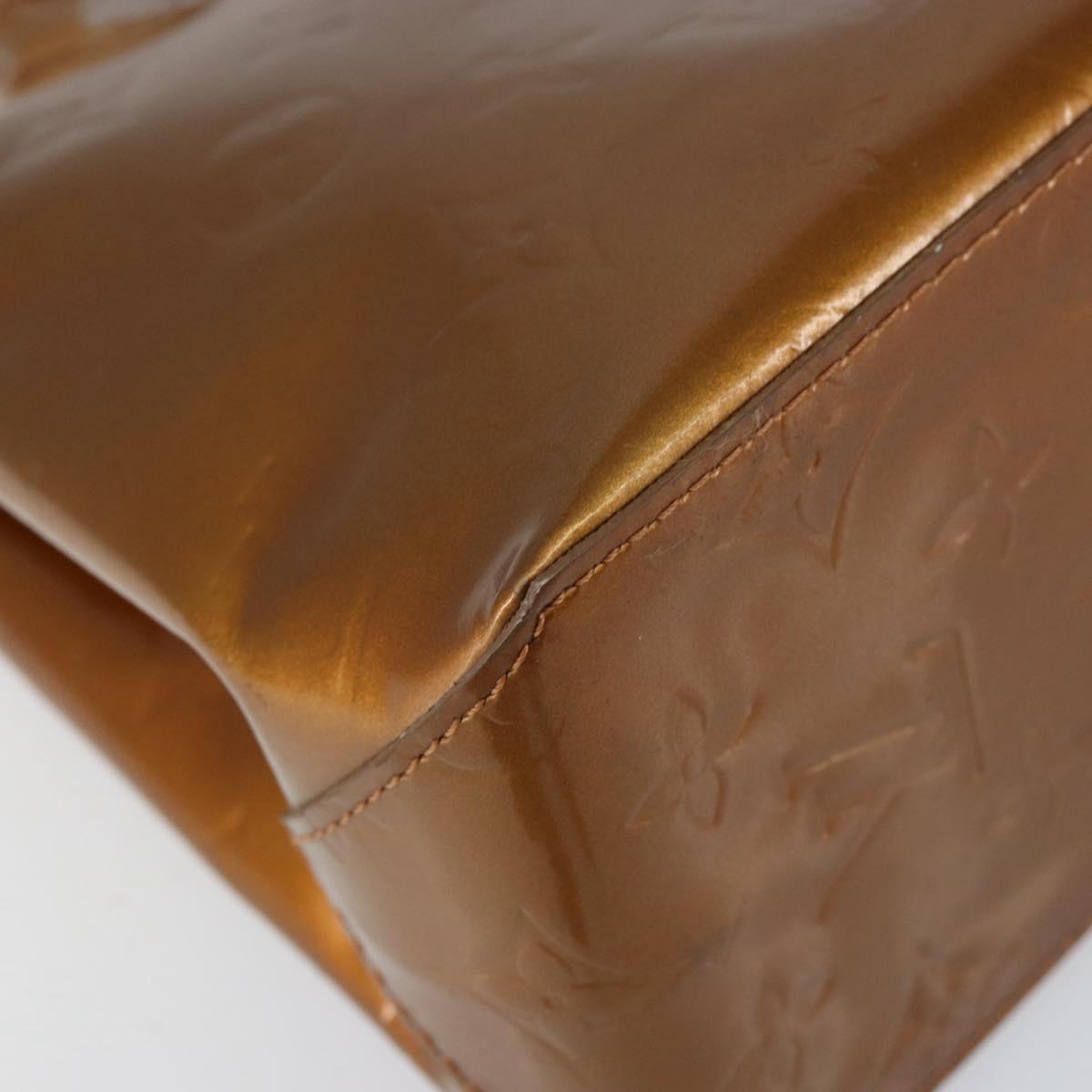 LOUIS VUITTON Monogram Vernis Reade PM Hand Bag Bronze M91146 LV Auth BA8338