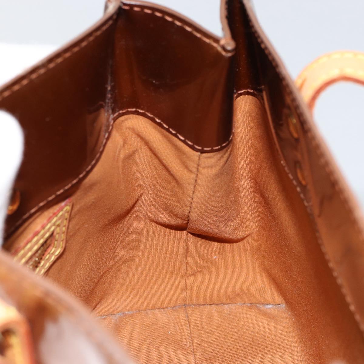 LOUIS VUITTON Monogram Vernis Reade PM Hand Bag Bronze M91146 LV Auth BA8338