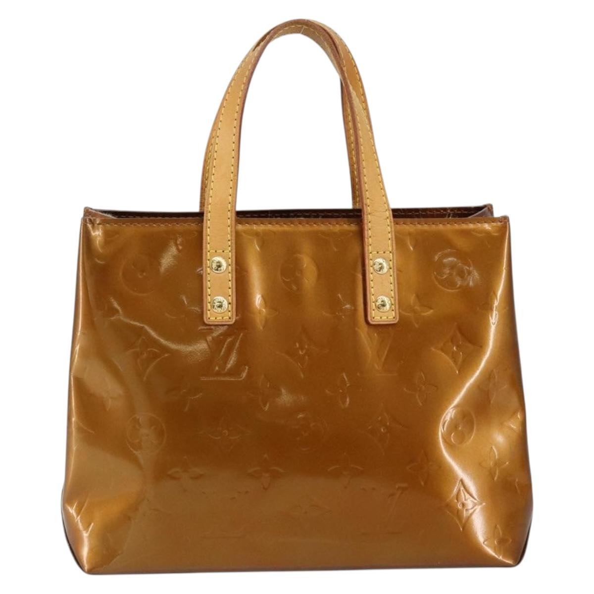 LOUIS VUITTON Monogram Vernis Reade PM Hand Bag Bronze M91146 LV Auth BA8338