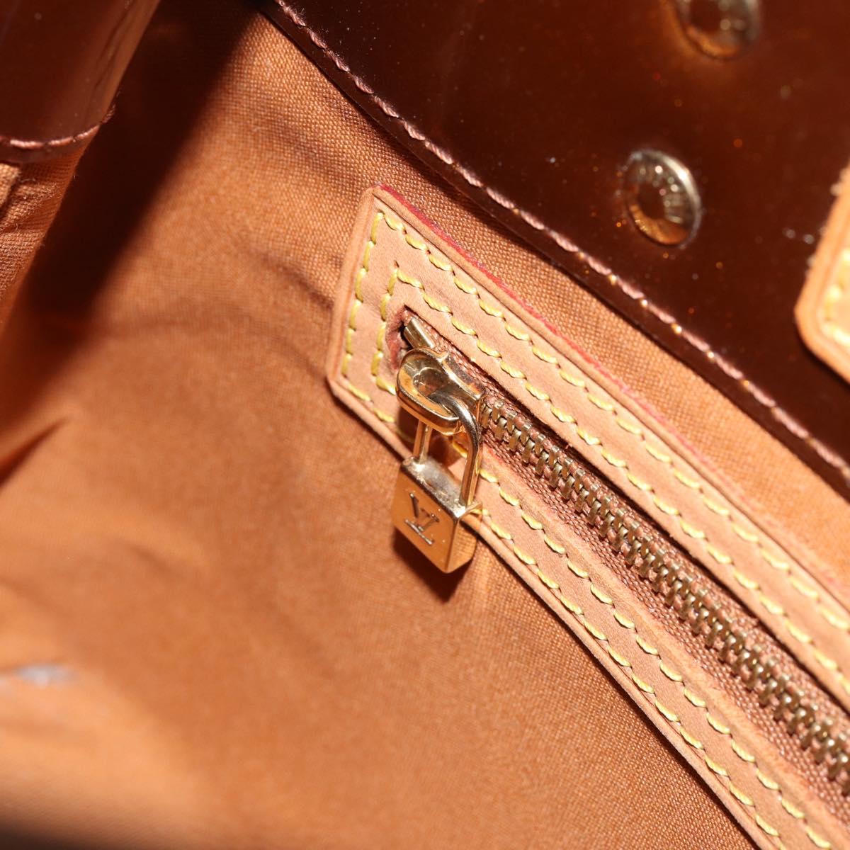 LOUIS VUITTON Monogram Vernis Reade PM Hand Bag Bronze M91146 LV Auth BA8338