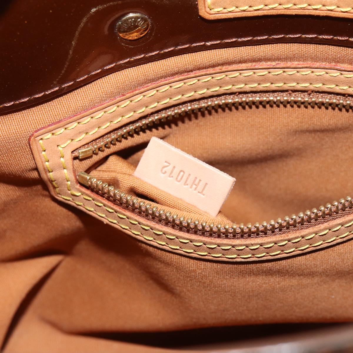 LOUIS VUITTON Monogram Vernis Reade PM Hand Bag Bronze M91146 LV Auth BA8338