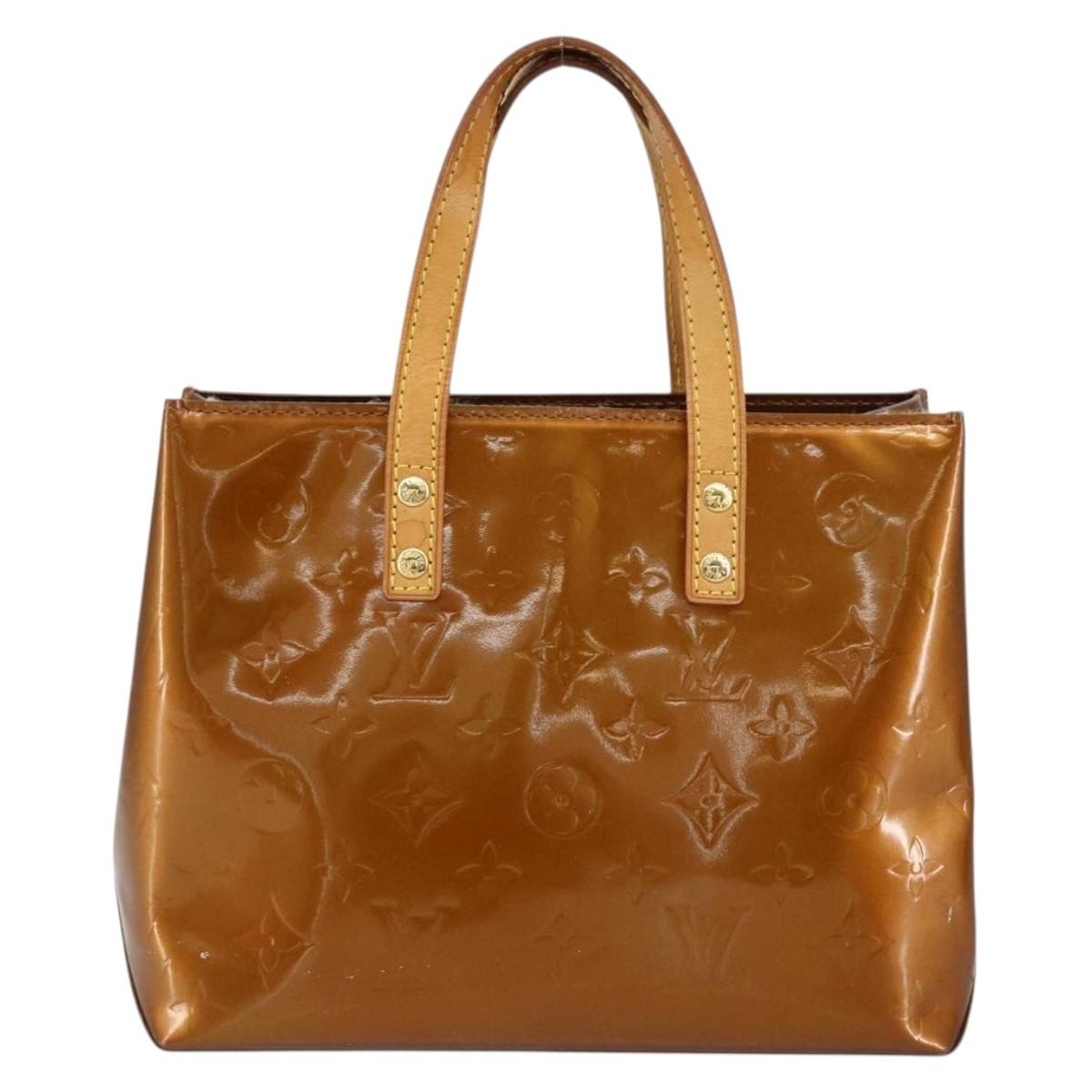 LOUIS VUITTON Monogram Vernis Reade PM Hand Bag Bronze M91146 LV Auth BA8338