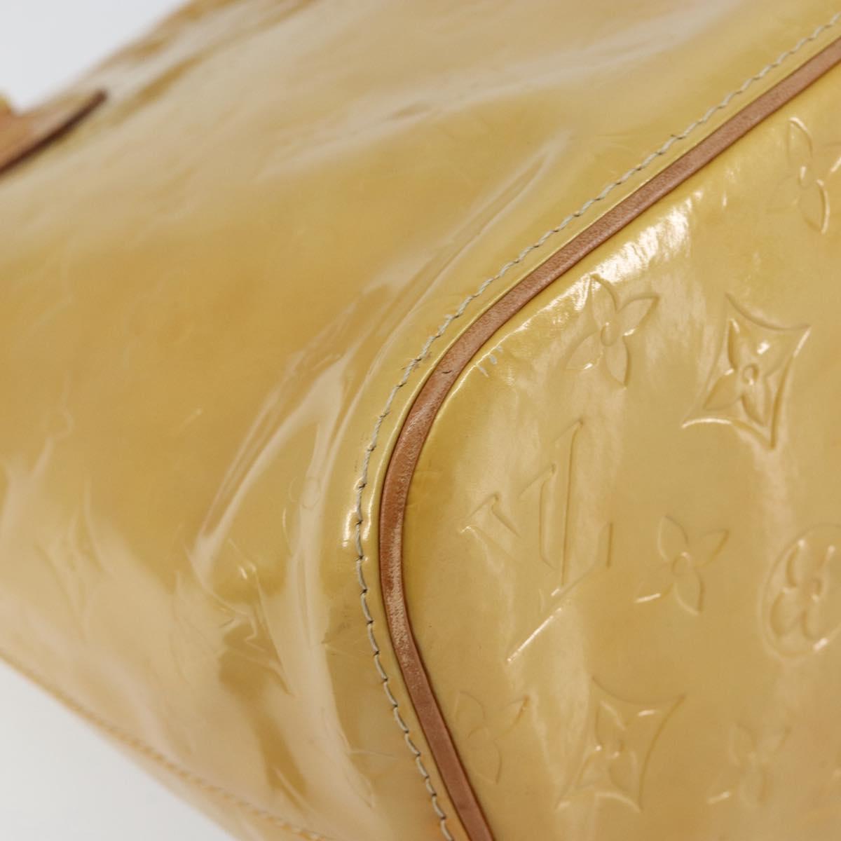 LOUIS VUITTON Monogram Vernis Houston Hand Bag Beige M91004 LV Auth BA8339