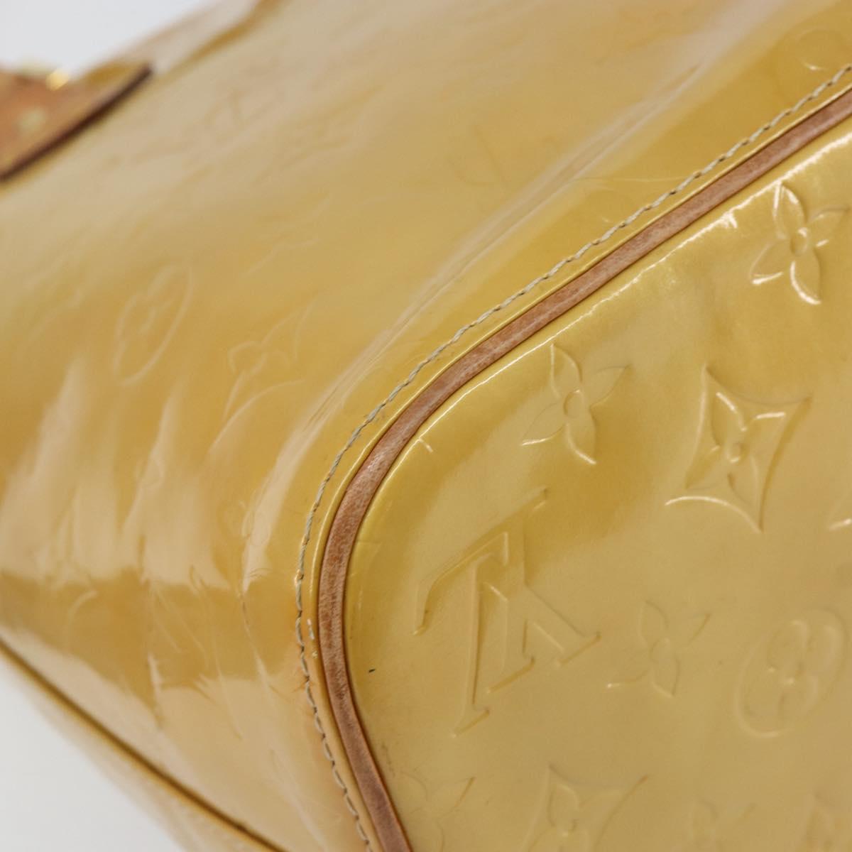 LOUIS VUITTON Monogram Vernis Houston Hand Bag Beige M91004 LV Auth BA8339