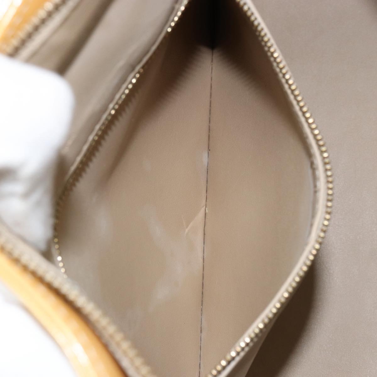 LOUIS VUITTON Monogram Vernis Houston Hand Bag Beige M91004 LV Auth BA8339