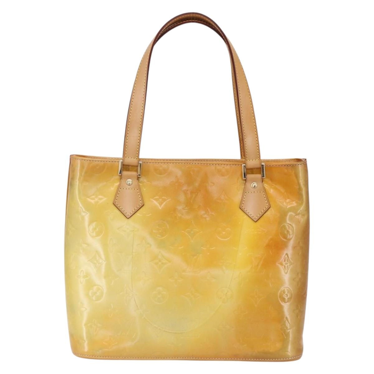 LOUIS VUITTON Monogram Vernis Houston Hand Bag Gris M91053 LV Auth BA8340