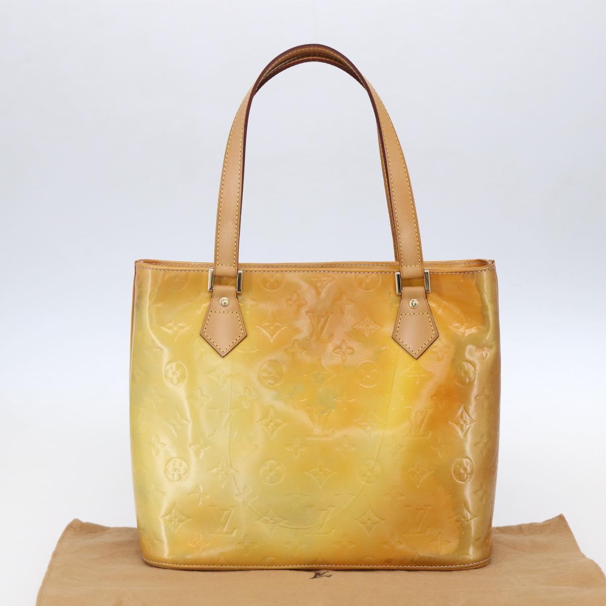 LOUIS VUITTON Monogram Vernis Houston Hand Bag Gris M91053 LV Auth BA8340