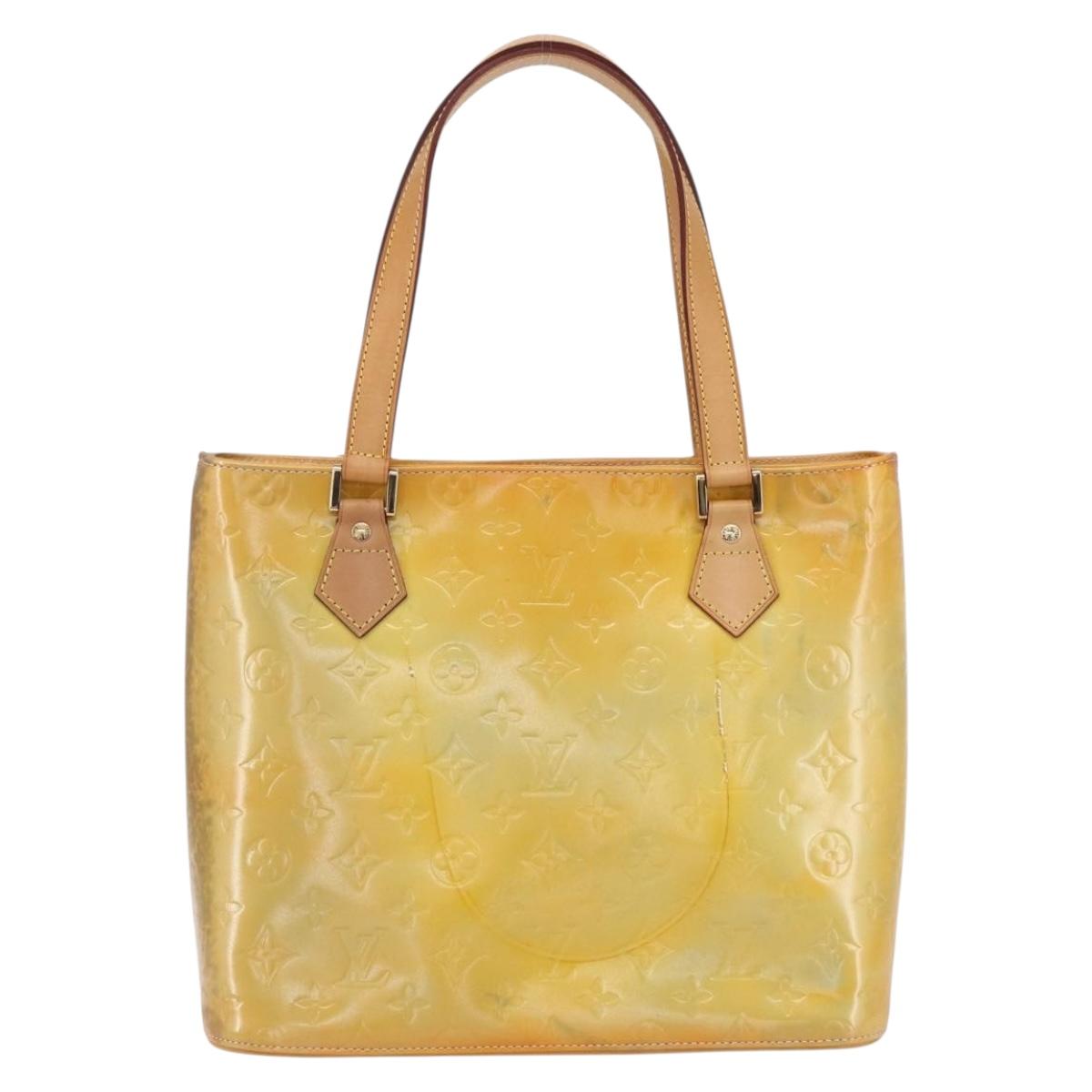 LOUIS VUITTON Monogram Vernis Houston Hand Bag Gris M91053 LV Auth BA8340