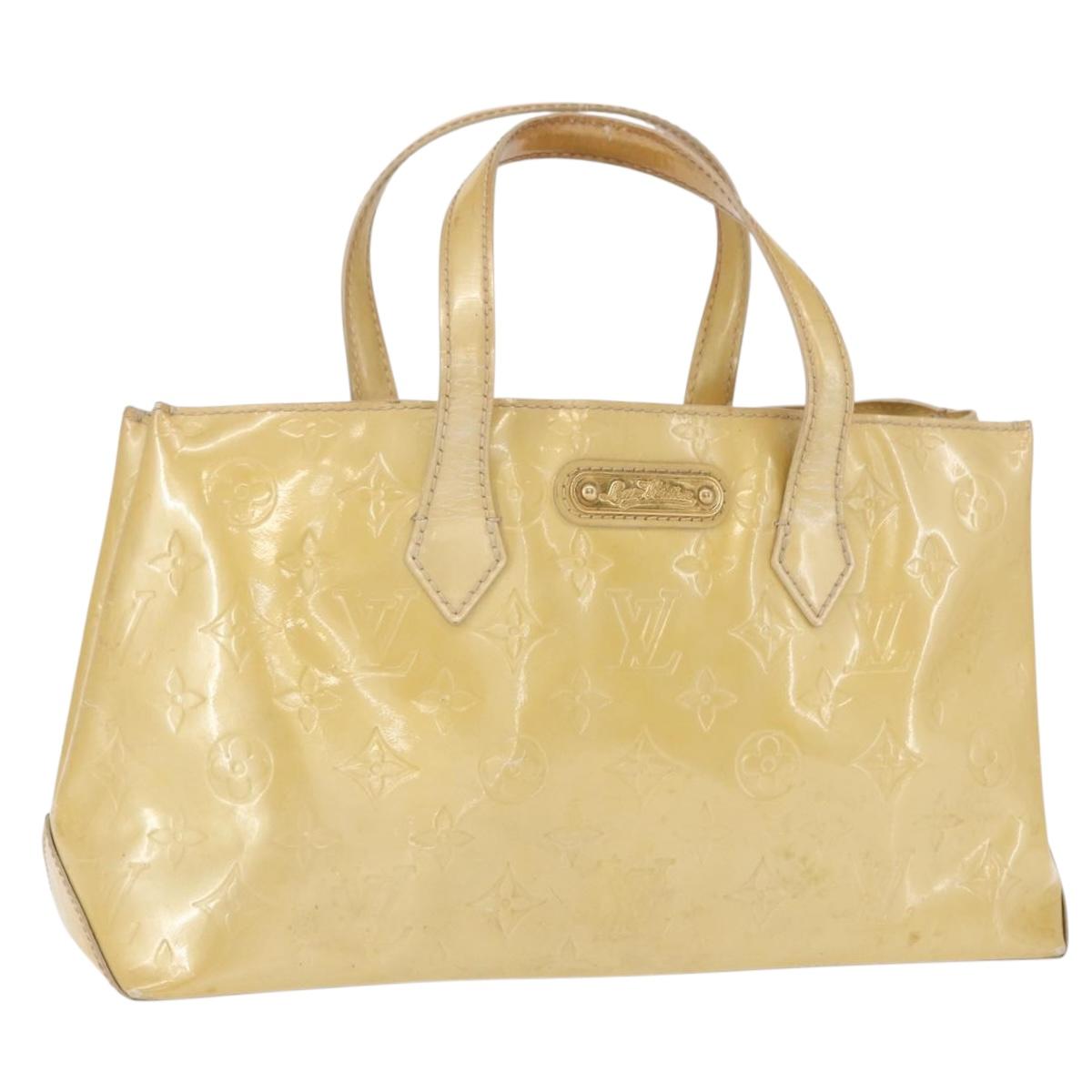 LOUIS VUITTON Monogram Vernis Wilshire PM Hand Bag Broncorail M91452 Auth BA8341