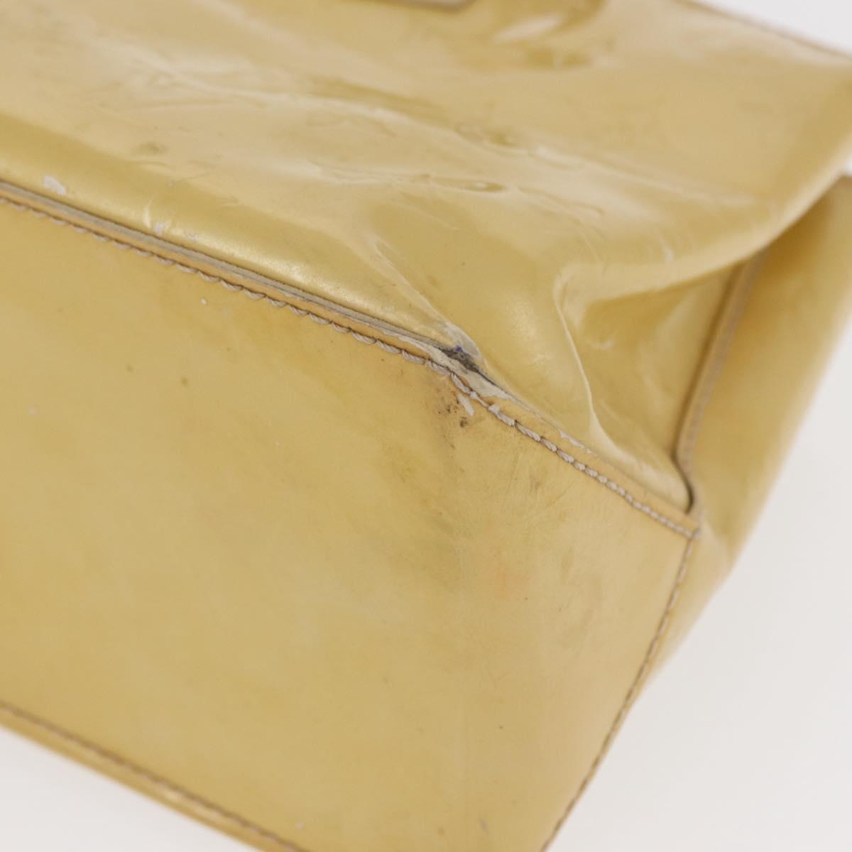 LOUIS VUITTON Monogram Vernis Wilshire PM Hand Bag Broncorail M91452 Auth BA8341