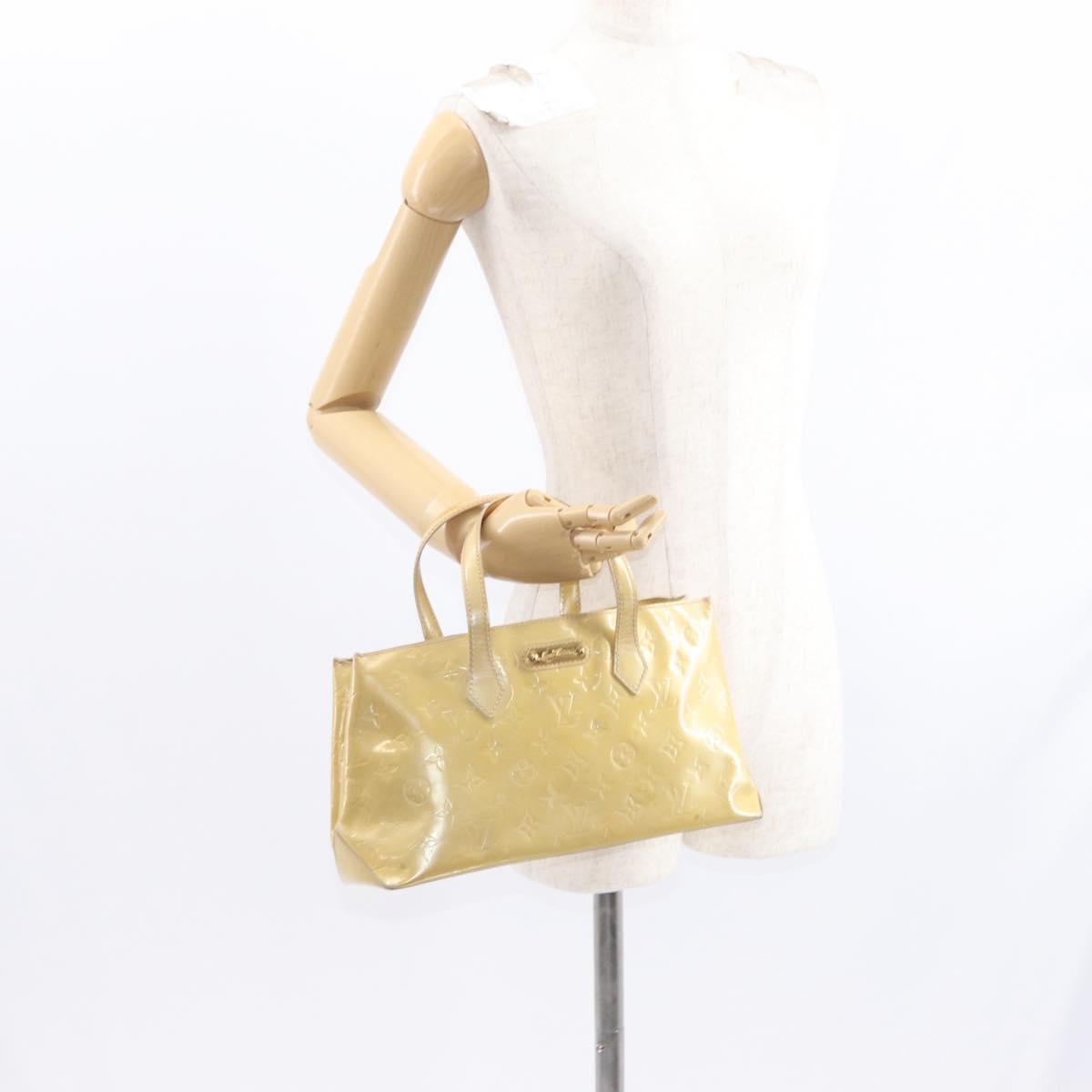 LOUIS VUITTON Monogram Vernis Wilshire PM Hand Bag Broncorail M91452 Auth BA8341