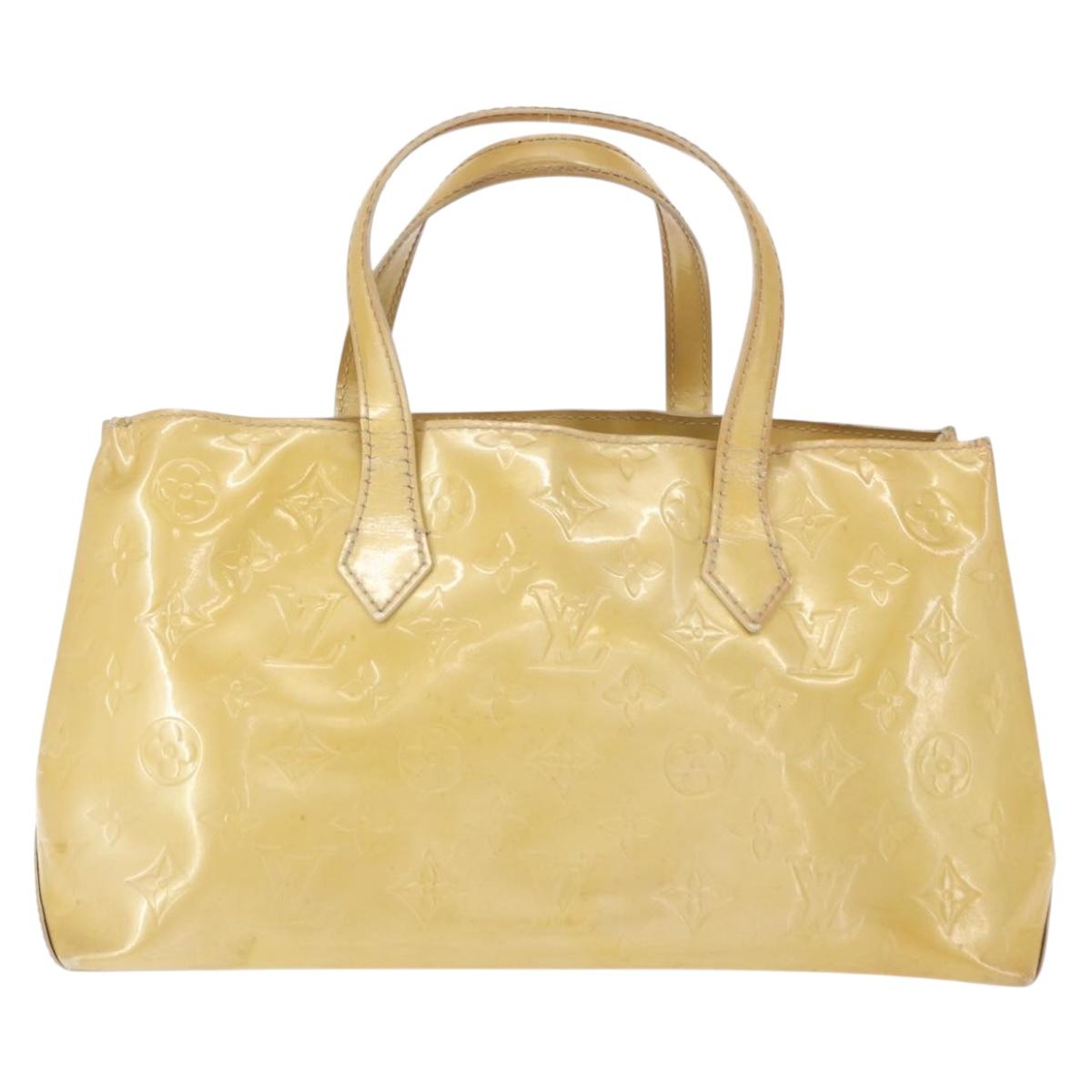 LOUIS VUITTON Monogram Vernis Wilshire PM Hand Bag Broncorail M91452 Auth BA8341