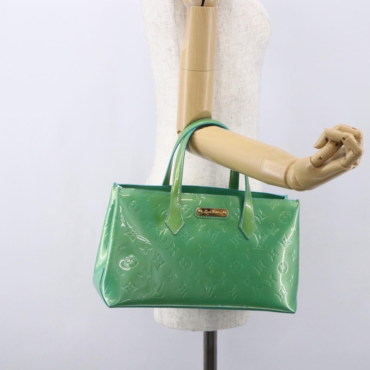 LOUIS VUITTON Monogram Vernis Wilshire PM Bag Blue Galatic M93646 LV Auth BA8342