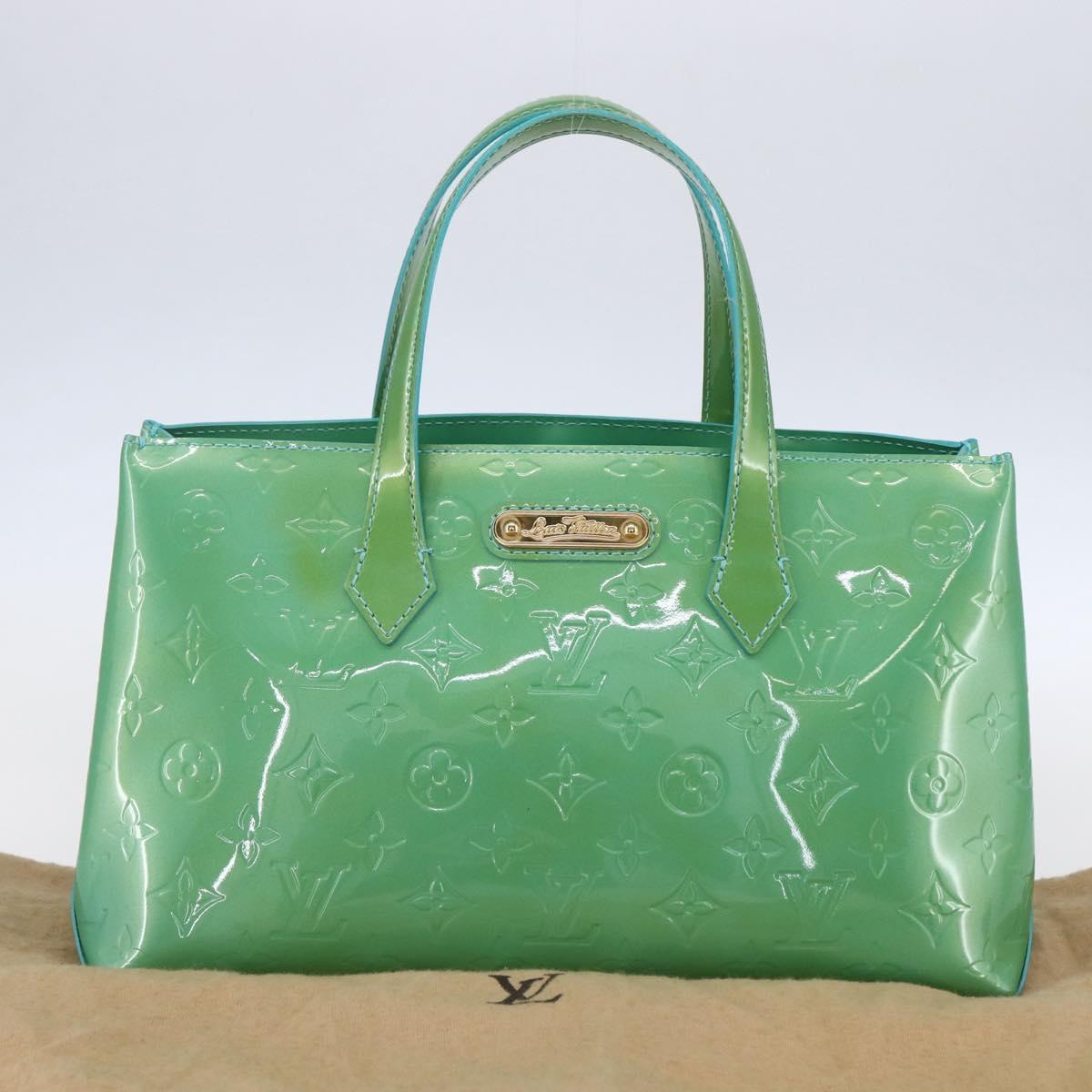 LOUIS VUITTON Monogram Vernis Wilshire PM Bag Blue Galatic M93646 LV Auth BA8342