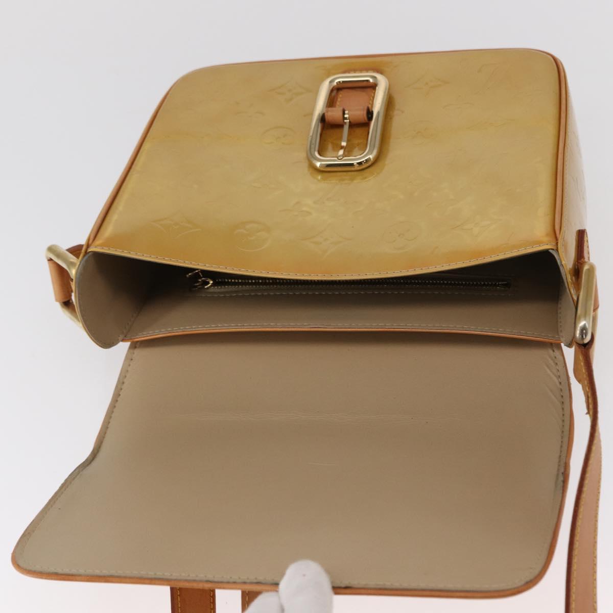 LOUIS VUITTON Monogram Vernis Christie GM Shoulder Bag Beige M91147 Auth BA8343