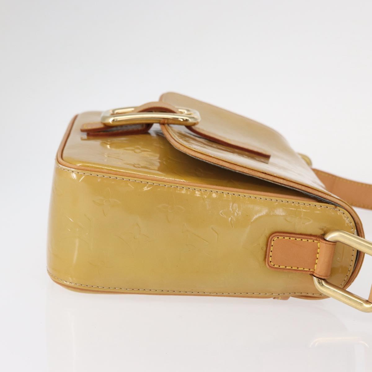 LOUIS VUITTON Monogram Vernis Christie GM Shoulder Bag Beige M91147 Auth BA8343